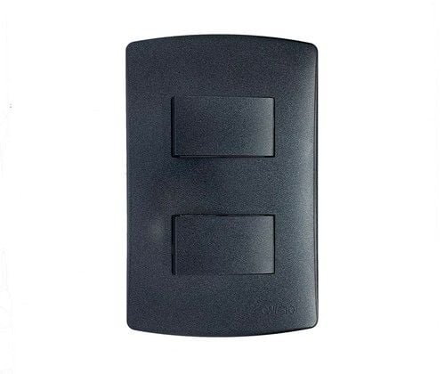 ONESTO LIGHT SWITCH+COVER 2L 1W BLACK 2X4