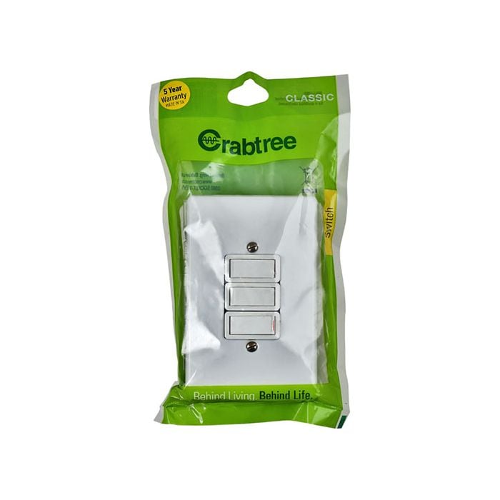 CRABTREE LIGHT SWITCH+COVER 3L 1W  2X4